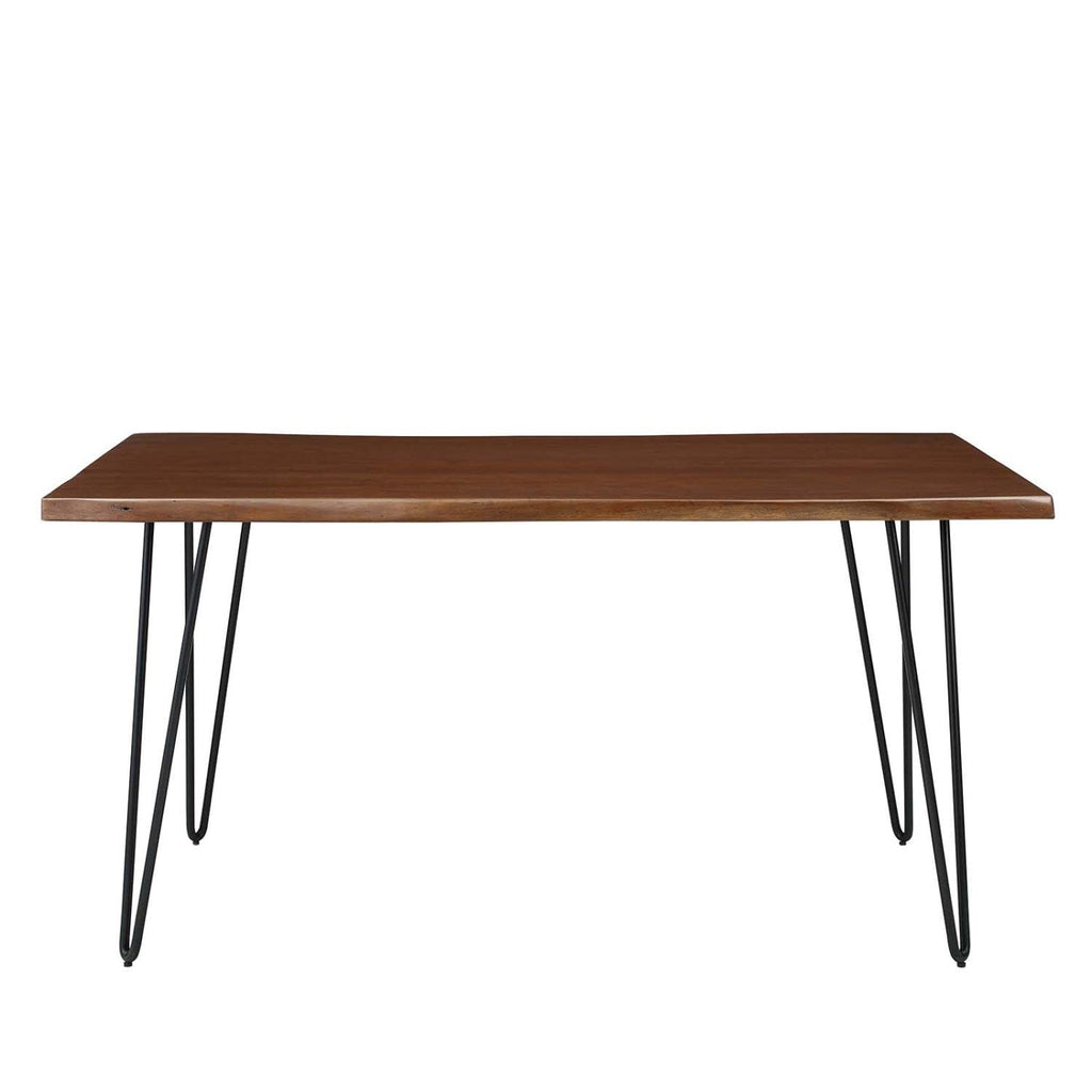 Modway Ardor 60' Live Edge Acacia Wood Rectangular Dining Table In Black Walnut