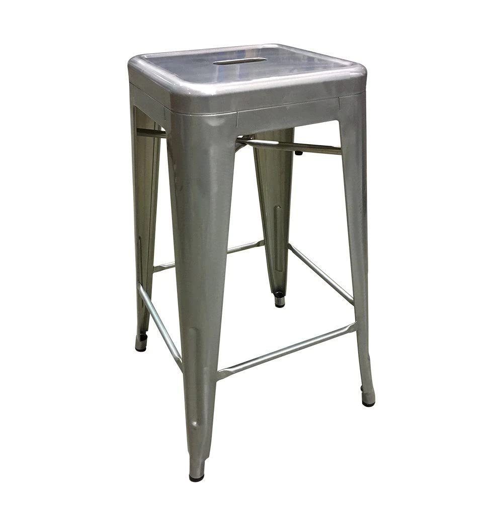 Death by Modernism Tolix Style Bar Stool 76cm - Galvanized - Reproduction