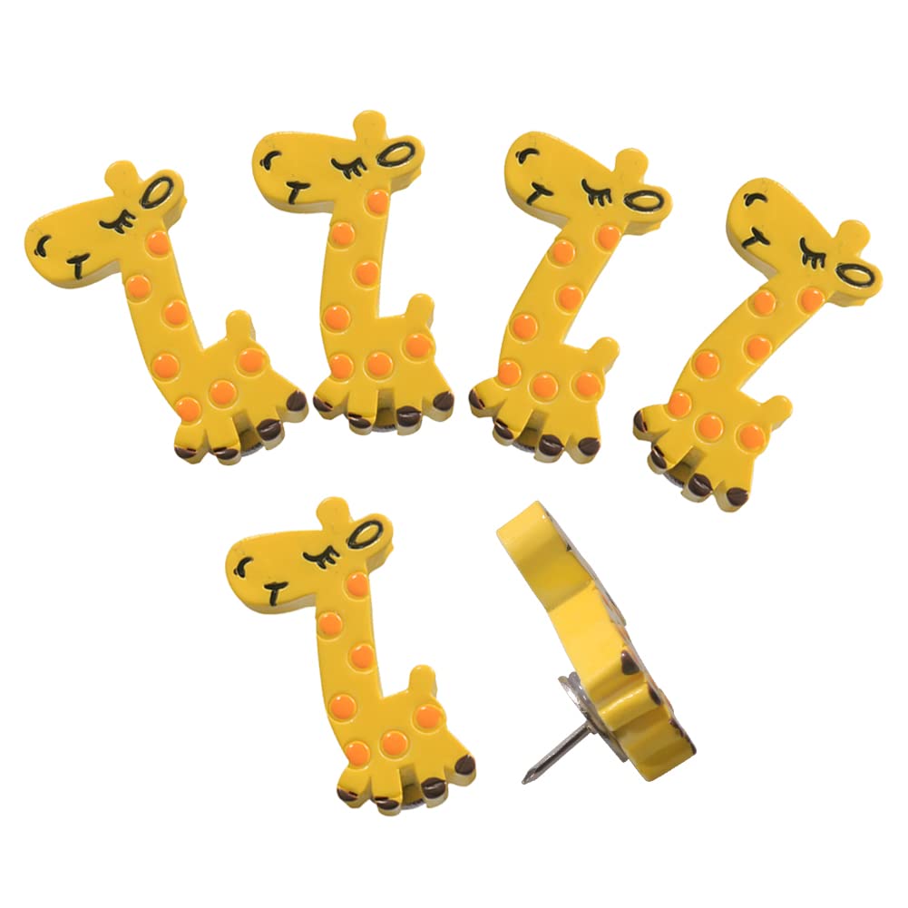 Rurili 20 Pcs Resin Giraffe Shape Push Pins Hanging Nail Cute Style Thumbtack For Wall, Whiteboard, Cork Board, Picture, Home, O