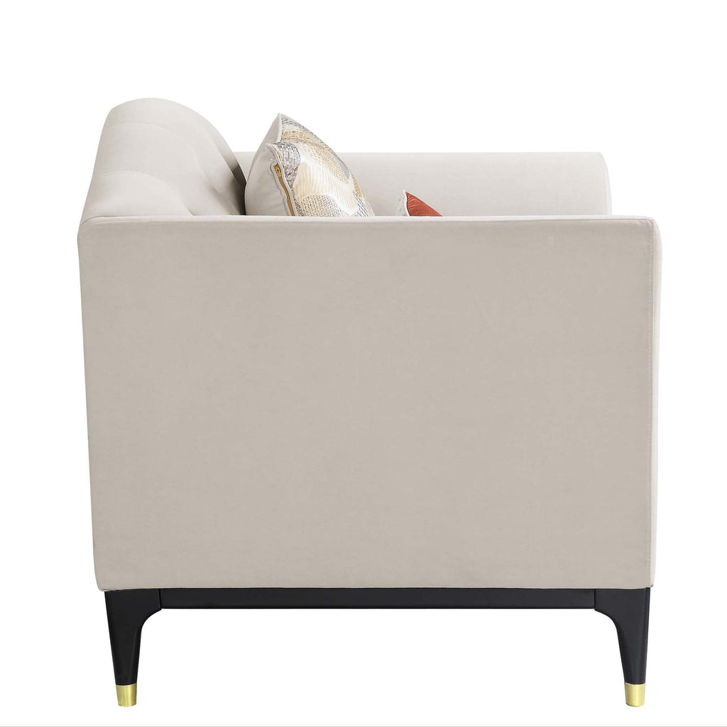 ACME Furniture Upholstered Loveseat with Button Tufted in Beige