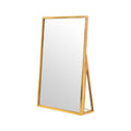 LONGSHENG - SINCE 2001 - Gold Vanity Makeup Mirror Table Desk Countertop Mirror Bathroom Shaving Make Up Mirror Home Decor-Recta