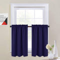 JUPON Valance Blackout Rod Pocket Pattern Curtain Pack of 1 Piece, Kitchen Curtain | 3 Feet  Blue