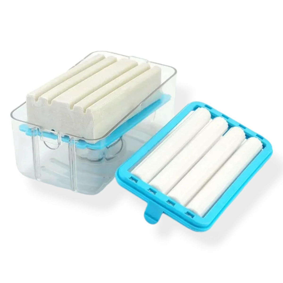 Ekymaxsu Plastic 2In1 Portable Laundry Rolling Soap Box Soap Bar Box Dispenser With Rubber Roller Foaming Soap Saver With Drai