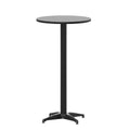 Flash Furniture Mellie 23.25' Round Aluminum Indoor-Outdoor Bar Height Table With Flip-Up Table, Black
