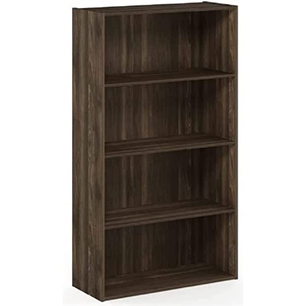 Furinno Pasir 4-Tier Open Shelf, Columbia Walnut