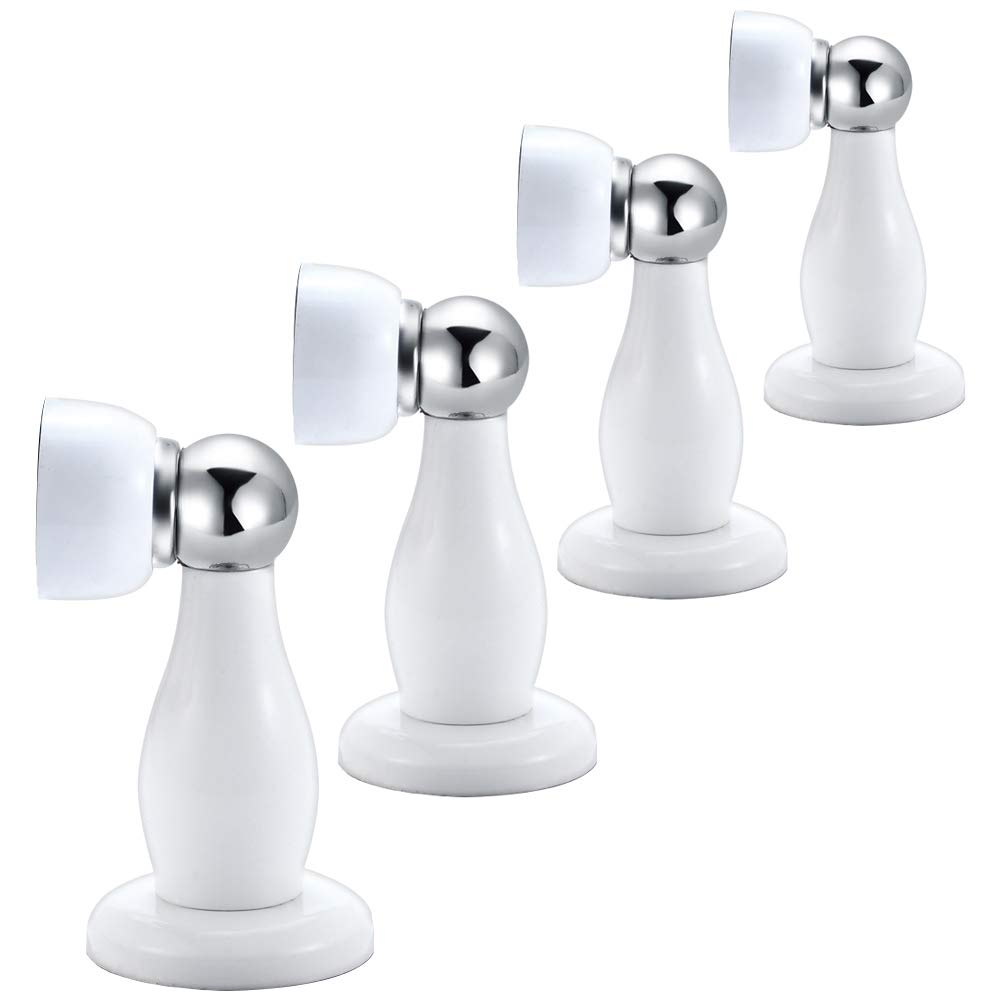 4 Pack Door Stopper, Magnetic Door Stop, Stainless Steel Door Holder, With Screws For Wall Or Floor Mount