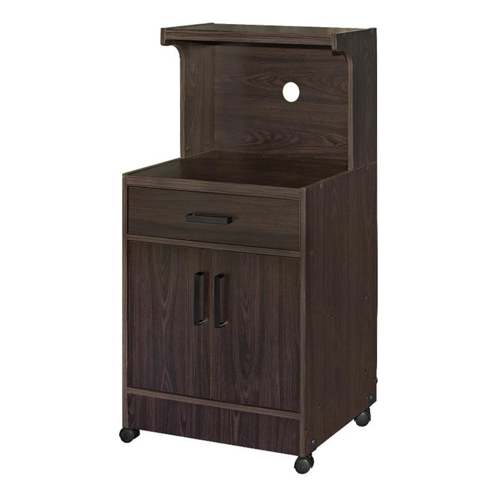 Better Home Products Shelby Kitchen Wooden Microwave Cart in Tobacco