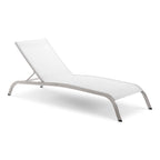 Modway Savannah Outdoor Patio Mesh Chaise Lounge Chair In White 25 X 76.5 X 12
