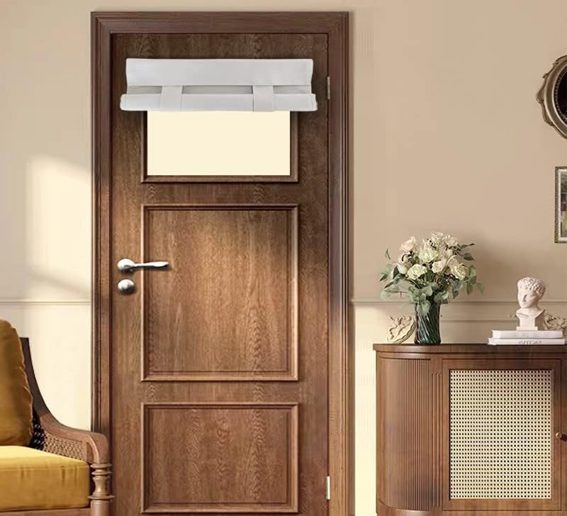 Pi Blackout Small Door Curtain,Privacy Thermal Insulated Door Window Curtain For Small Window/Small Front Door/Office 1 Panel (W26Xl20,Grey White)