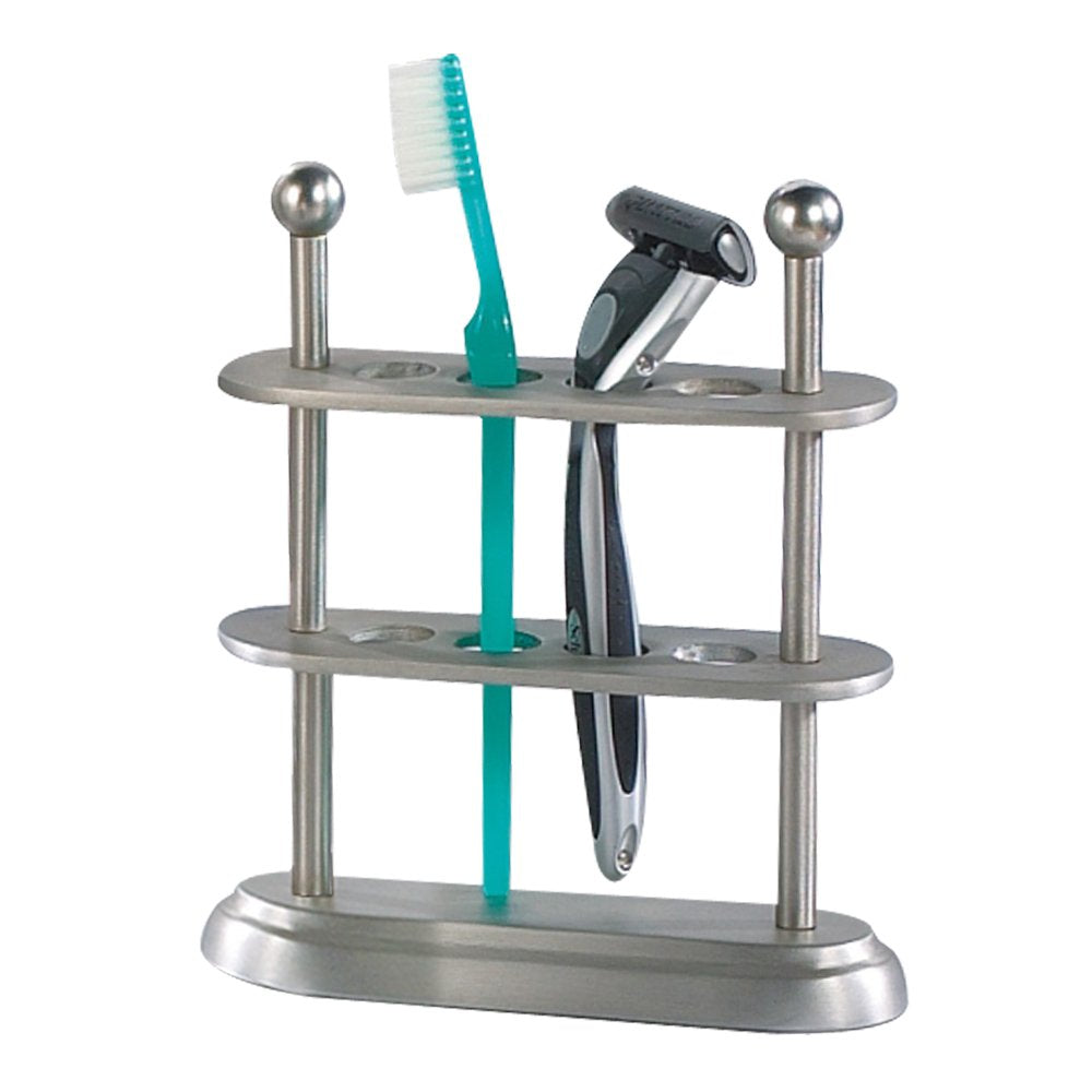 nu steel Rosemont Toothbrush Holder, Brushed Stainless