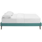 Modway Loryn Upholstered King Platform Bed Frame With Wood Slat Support In Teal