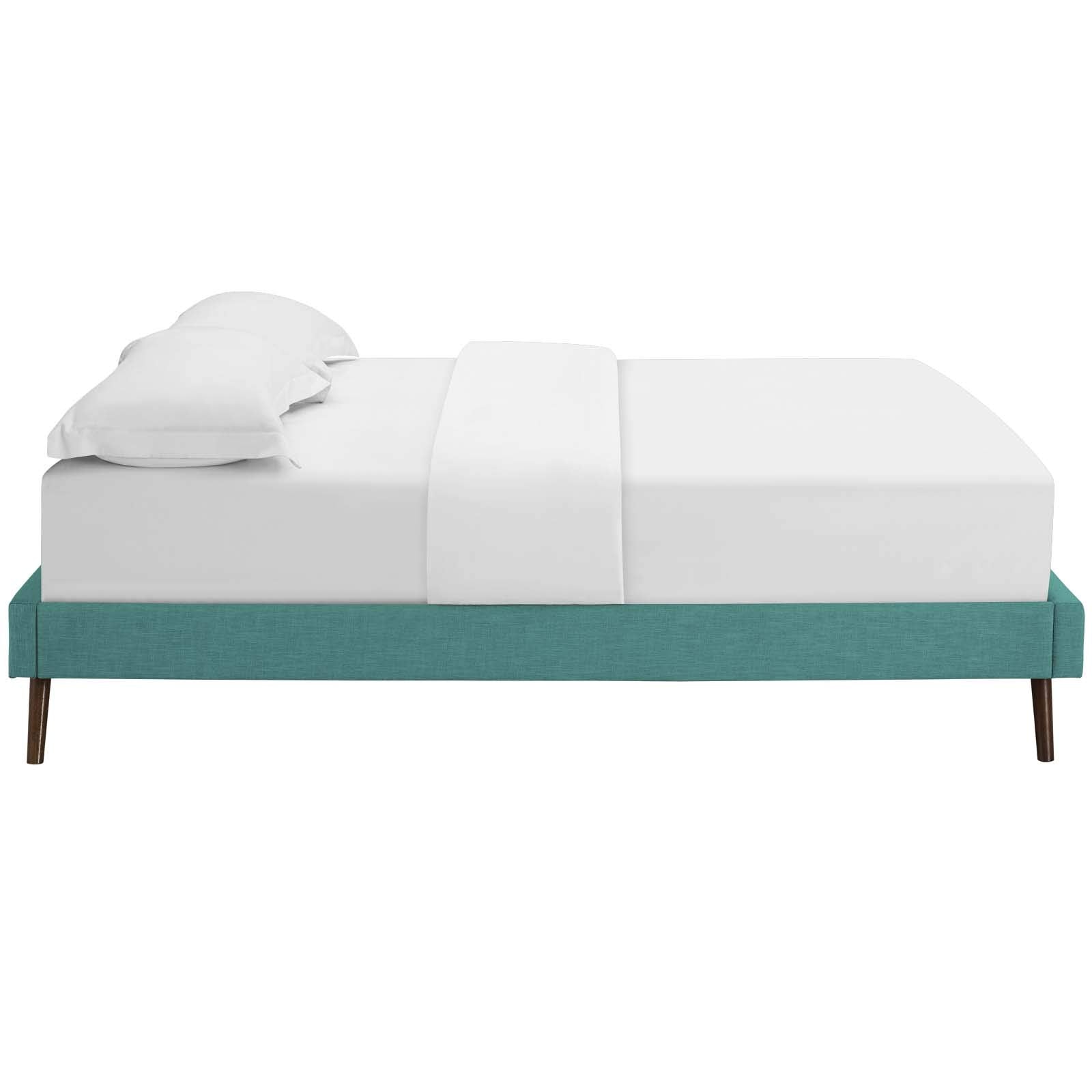 Modway Loryn Upholstered King Platform Bed Frame With Wood Slat Support In Teal