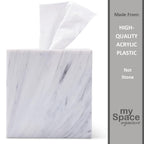 Tissue Box Cover Holder Square Marble Tissue Box Holder Bathroom Vanity Nightstand Bedroom Livingroom Decorative Decor Toilet Or