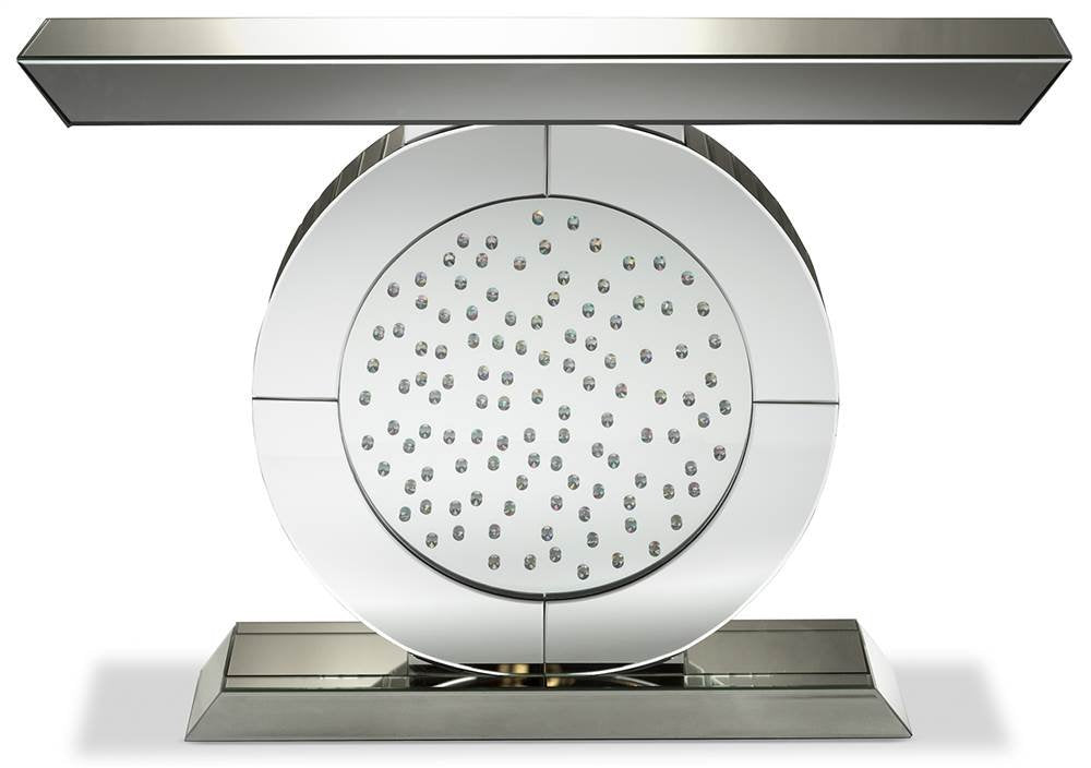 Baxton Studio Cagney Hollywood Regency Glamour Style Mirrored Console Table Glam/Silver Mirrored/MDF