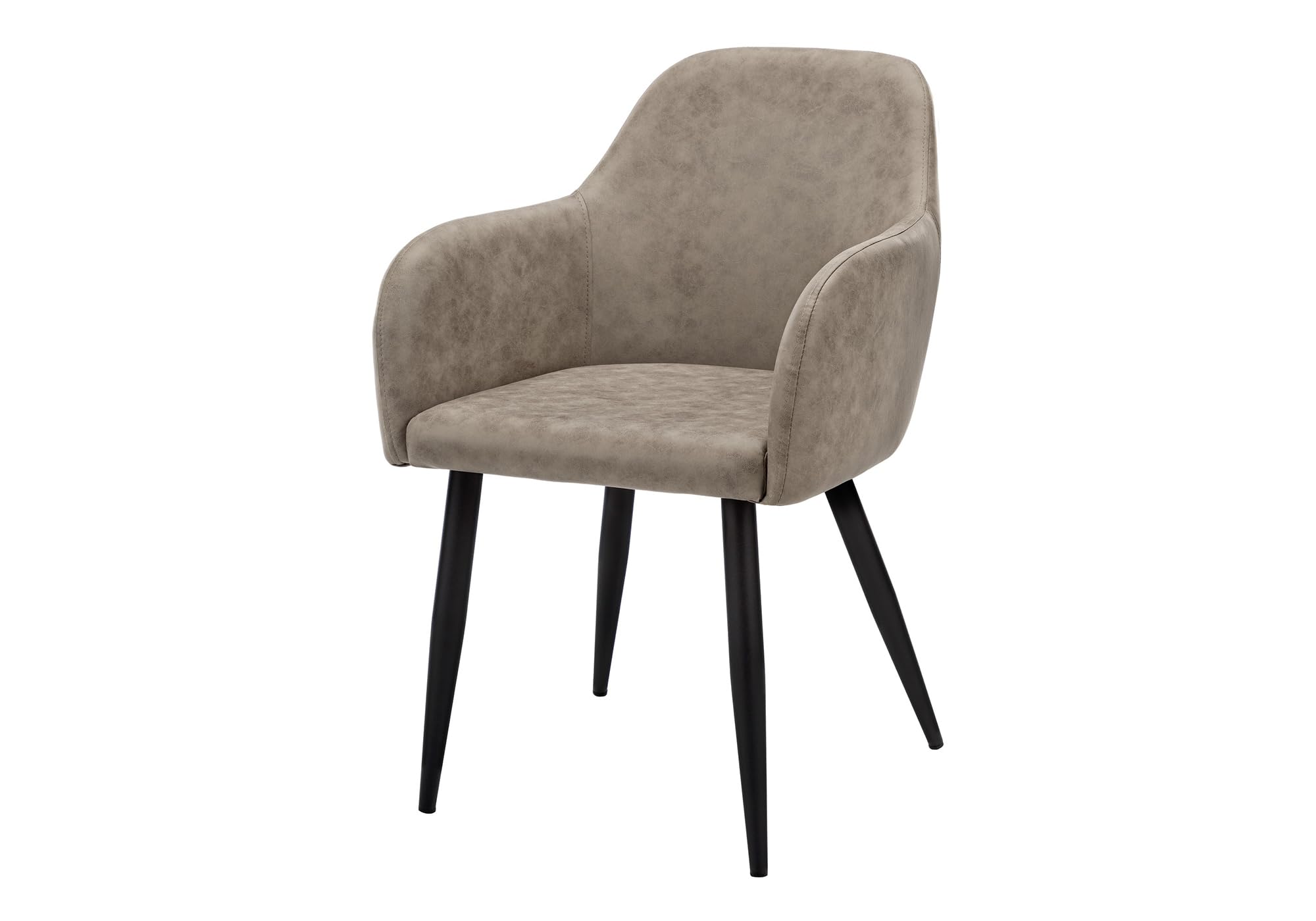 Monarch Specialties 1194 Chair, Set Of 2, Side, Upholstered, Kitchen, Dining Room, Fabric, Metal, Beige, Black, Contemporary, Modern Chair-2Pcs Taupe, 17.50&quot; L X 23.5&quot; W X 33&quot; H