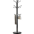 Kertnic Metal coat Rack Stand with Natural Marble Base, Free Standing Hall Tree with 12 Hooks for Hanging Scarf, Bag, Jacket, Ho