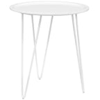 Modway Digress Mid-Century Round Side Table With Hairpin Legs in White
