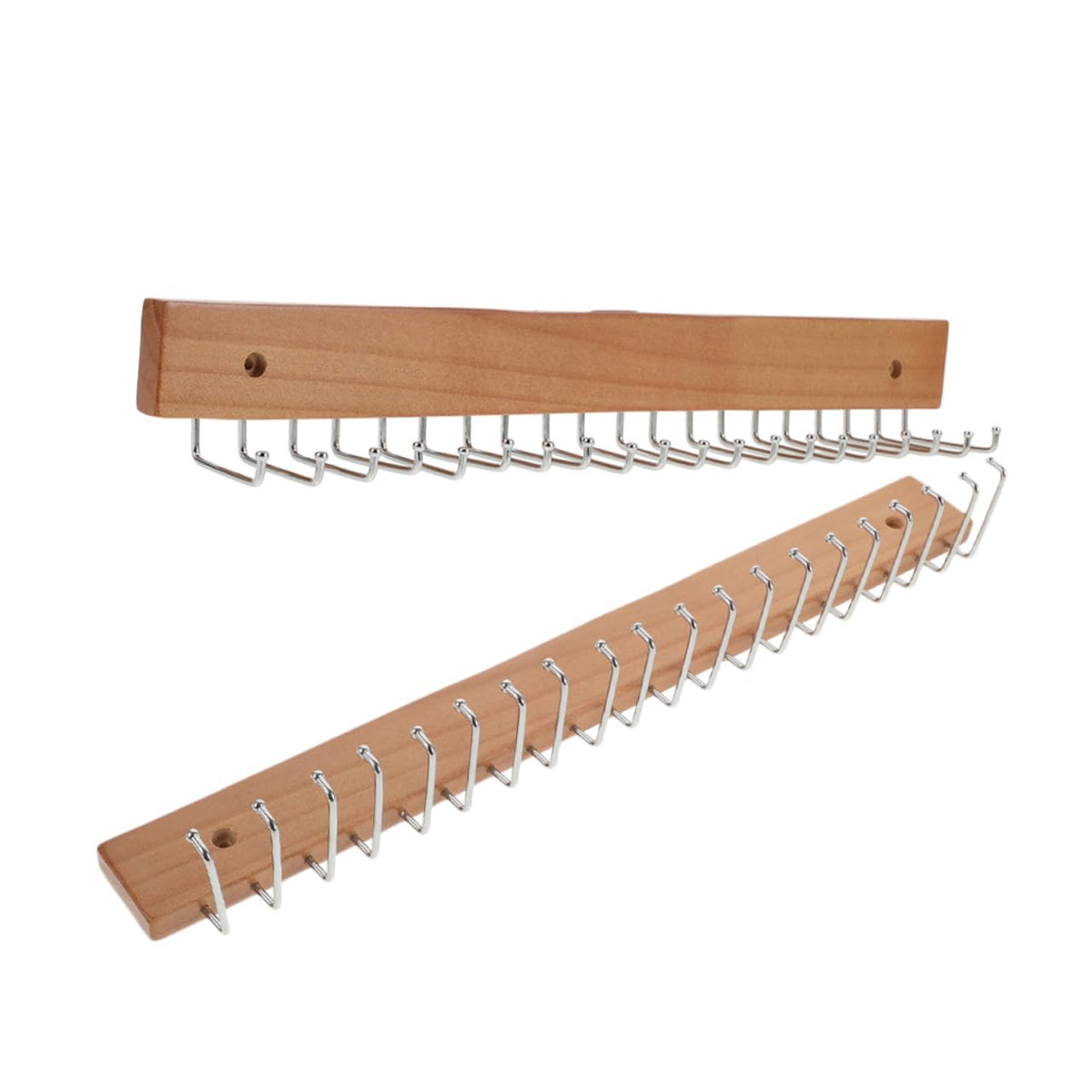 Happyyami Tie Rack Wall Mount Tie and Belt Organizer 2 Pack Closet Holder for Neckties Belts and Small Accessories Space Saving 