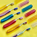 Moxstar Portable Capsule Shape Travel Toothbrush Case Cover Holder (Multi Colour4 pcs)