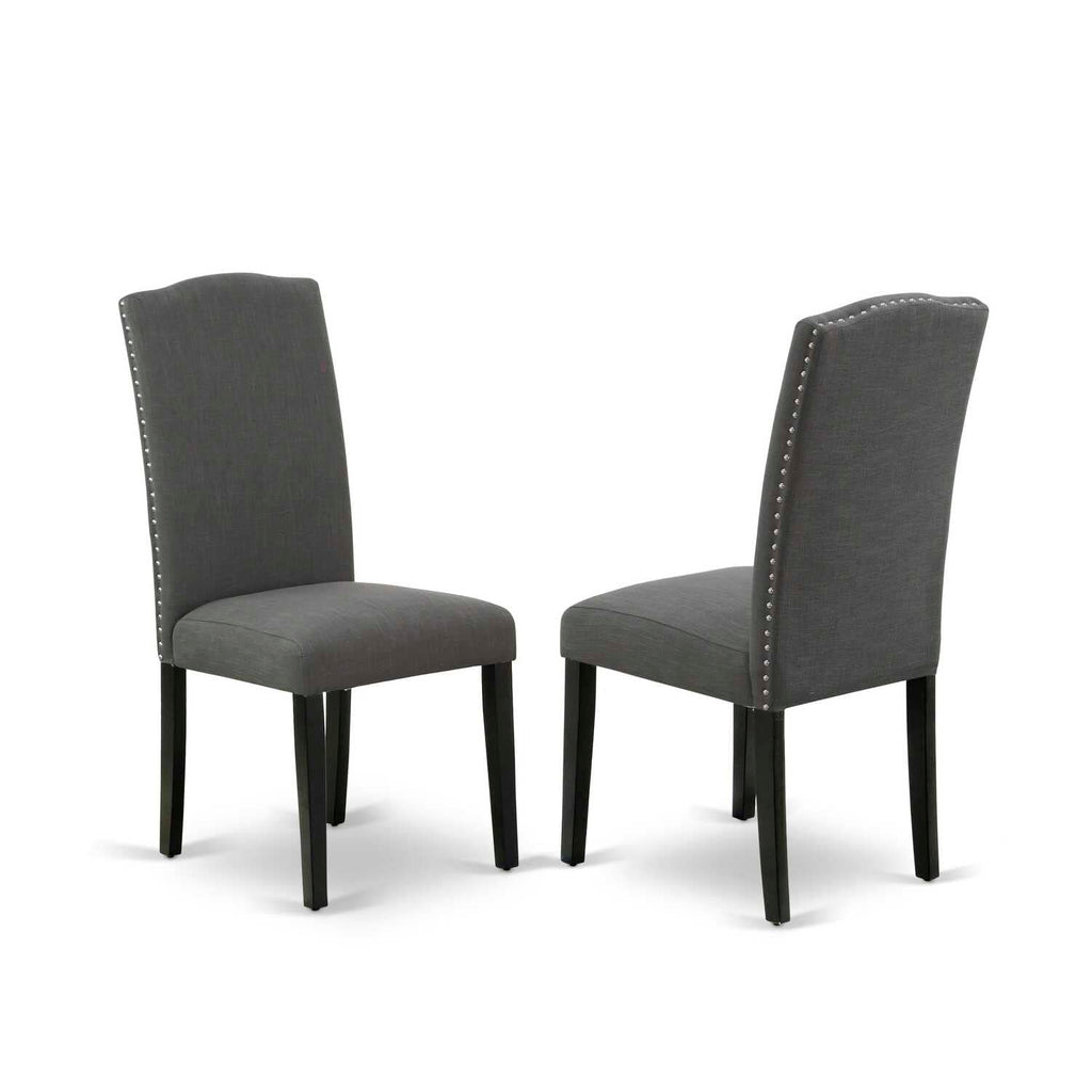 East West Furniture Amdu5-Bch-Lc 5 Piece Dining Room Table Set Includes A Round Wooden Table With Pedestal And 4 Faux Leather Kitchen Dining Chairs, 36X36 Inch, Black & Cherry