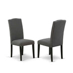 East West Furniture Amdu5-Bch-Lc 5 Piece Dining Room Table Set Includes A Round Wooden Table With Pedestal And 4 Faux Leather Kitchen Dining Chairs, 36X36 Inch, Black & Cherry