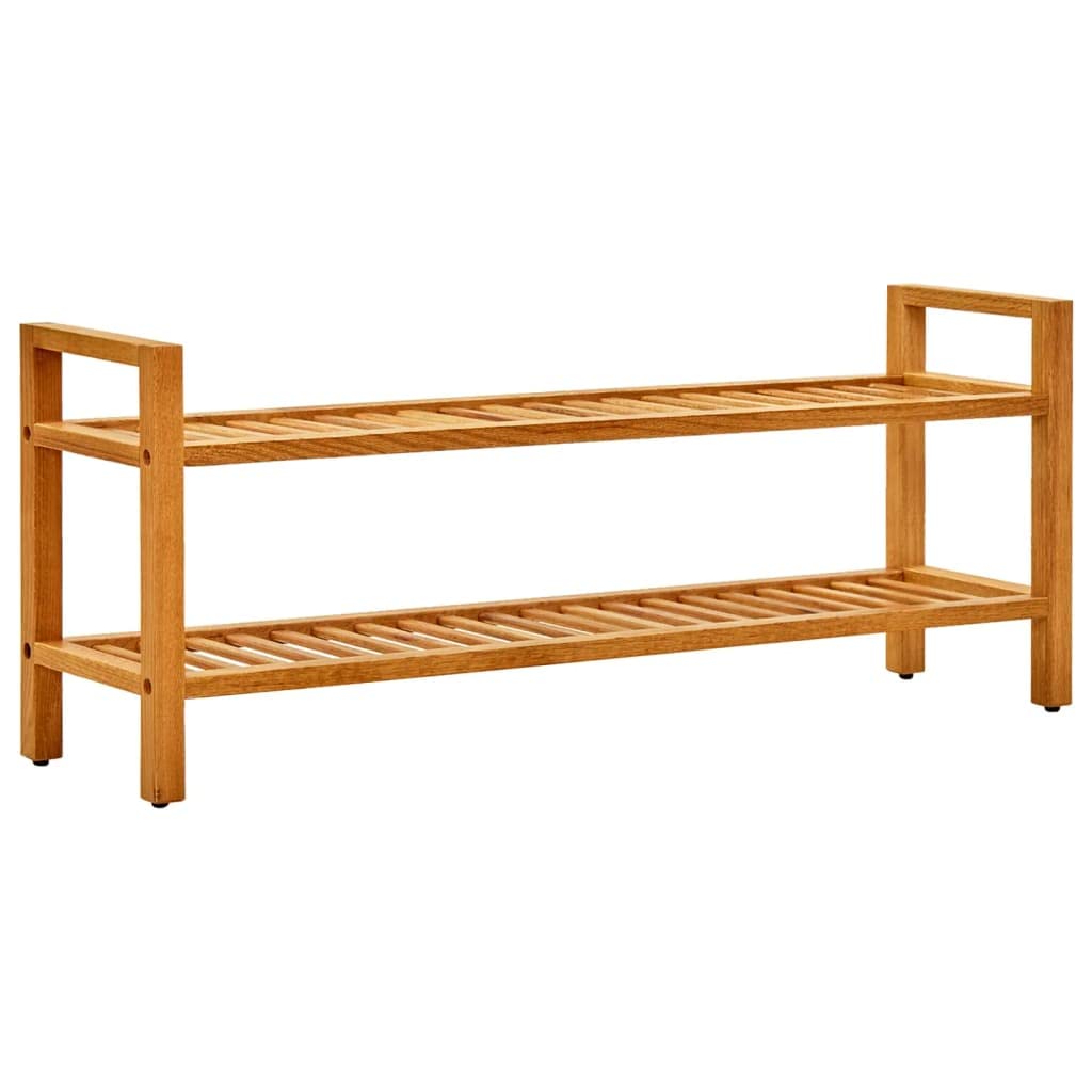 vidaXL Solid Oak Wood Shoe Rack | 2-Shelf Organizer | Compact Design | Rustic Farmhouse Style | Easy Assembly | Clutter-Free Solution