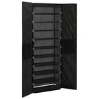 vidaXL 10-Tier Shoe Cabinet - Black, Lightweight Fabric Shoe Organizer, Portable, Space-Saving, Dust-Free Storage Solution for Up to 30 Pairs of Shoes