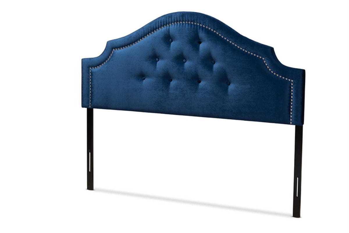 Baxton Studio Cora Modern and Contemporary Royal Blue Velvet Fabric Upholstered Full Size Headboard