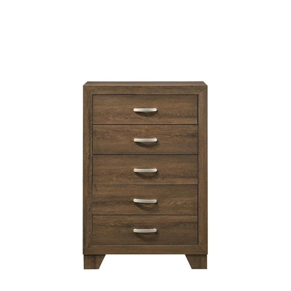 Acme Miquell Composite Wood 5-Drawer Bedroom Chest in Oak