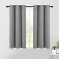 Nicetown Silver Grey Small Window Blackout Curtain Panels For Bedroom, Thermal Insulated Grommet Top Blackout Draperies And Drap