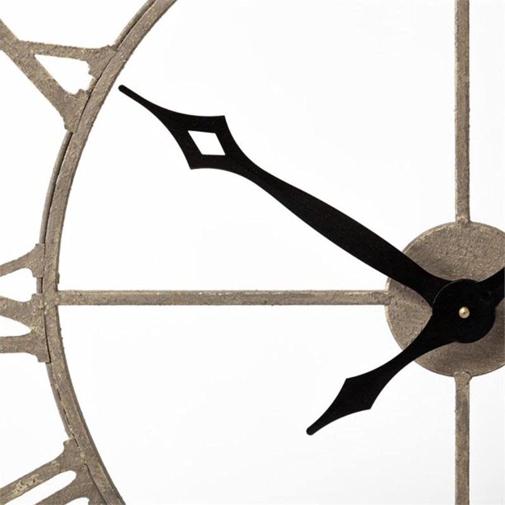 HomeRoots Wood 31.5' Round Oversize Brown Farmhouse Style Wall Clock w/Matte-Black Toned Hands