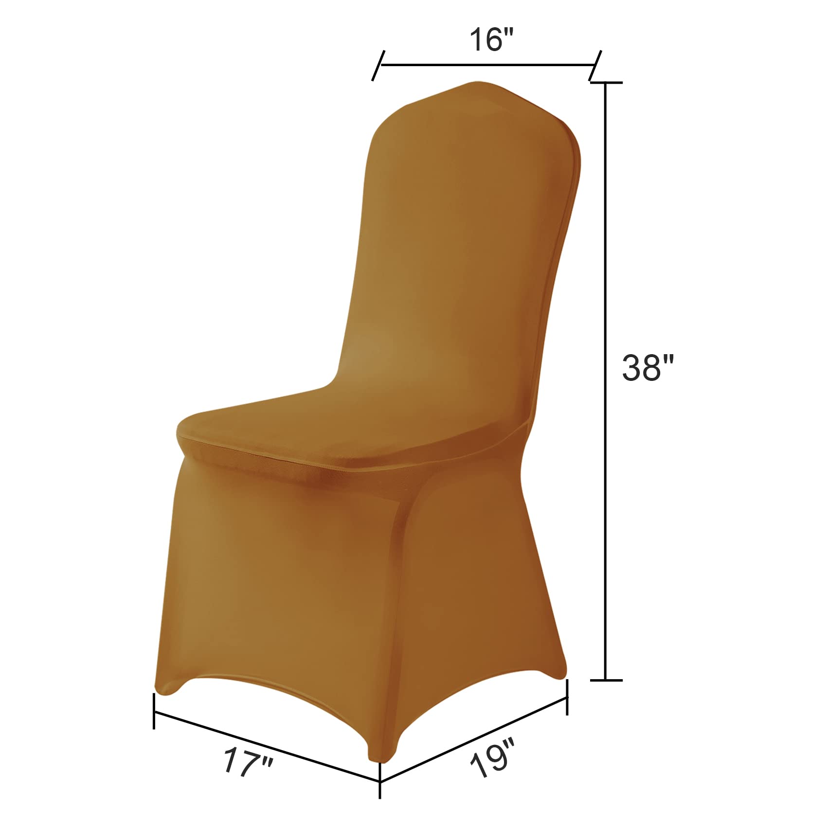Algaiety Spandex Chair Cover,25Pcs,Chair Covers,Living Room Chair Covers,Removable Chair Cover Washable Protector Stretch Chair Cover For Party, Banquet,Wedding Event,Hotel(Gold)