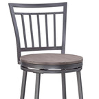 American Woodcrafters Talia Gray Metal Swivel 30-inch Seat Height Bar Stool