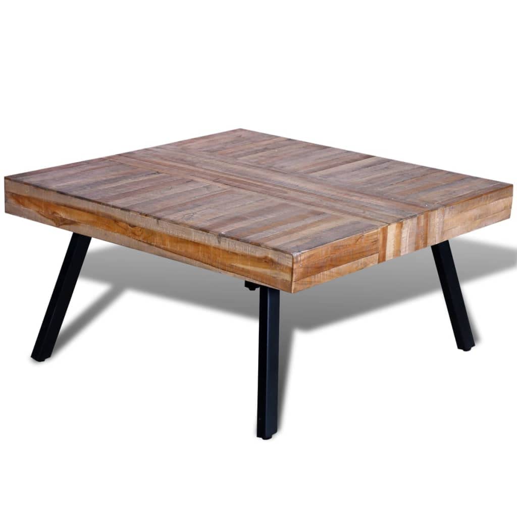 vidaXL Coffee Table Square Reclaimed Teak Wood - Thumbnail 3