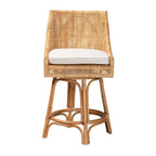 Baxton Studio Bella Modern Bohemian Natural Brown Rattan Counter Stool