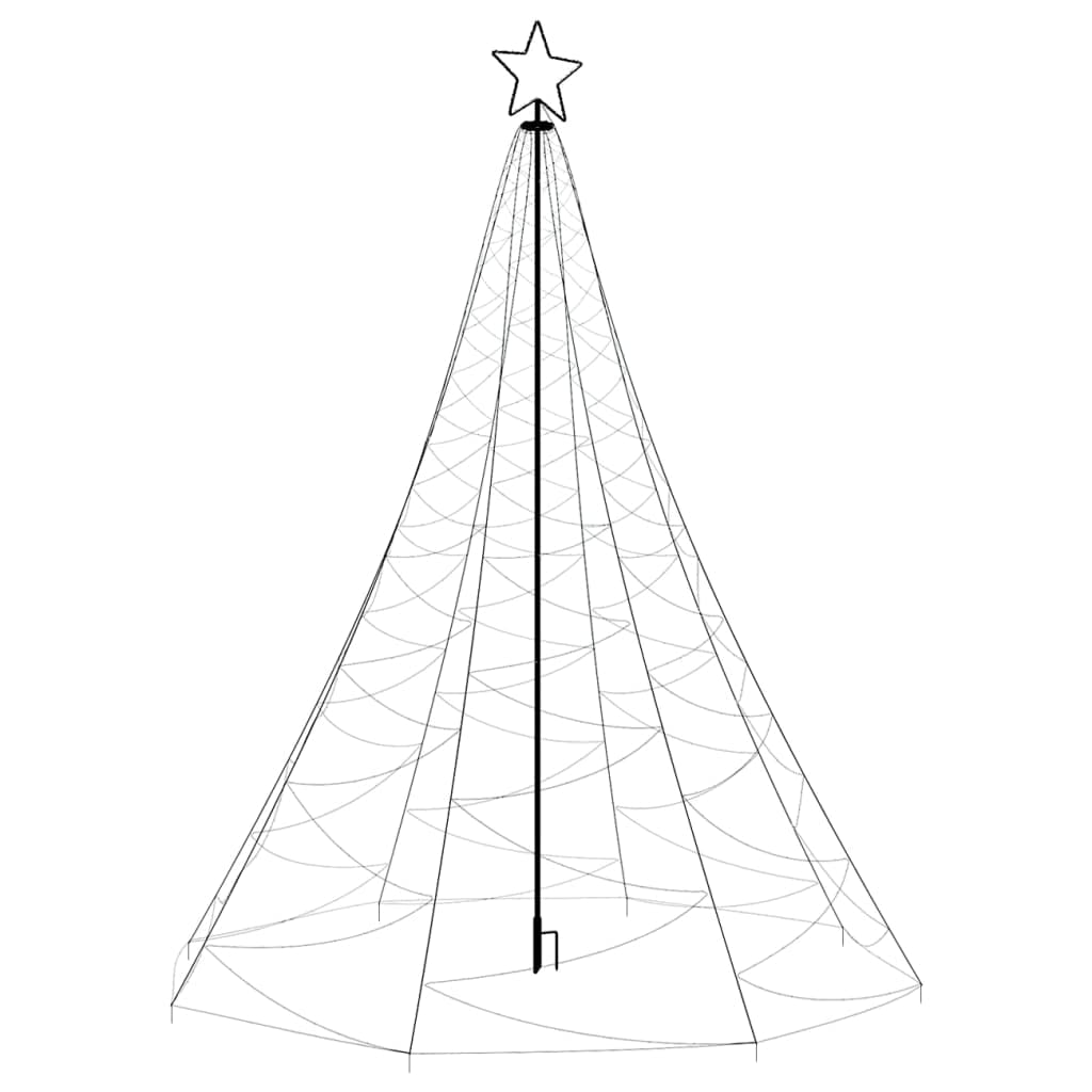 Vidaxl Christmas Tree With Metal Post 500 Leds Blue 9.8'