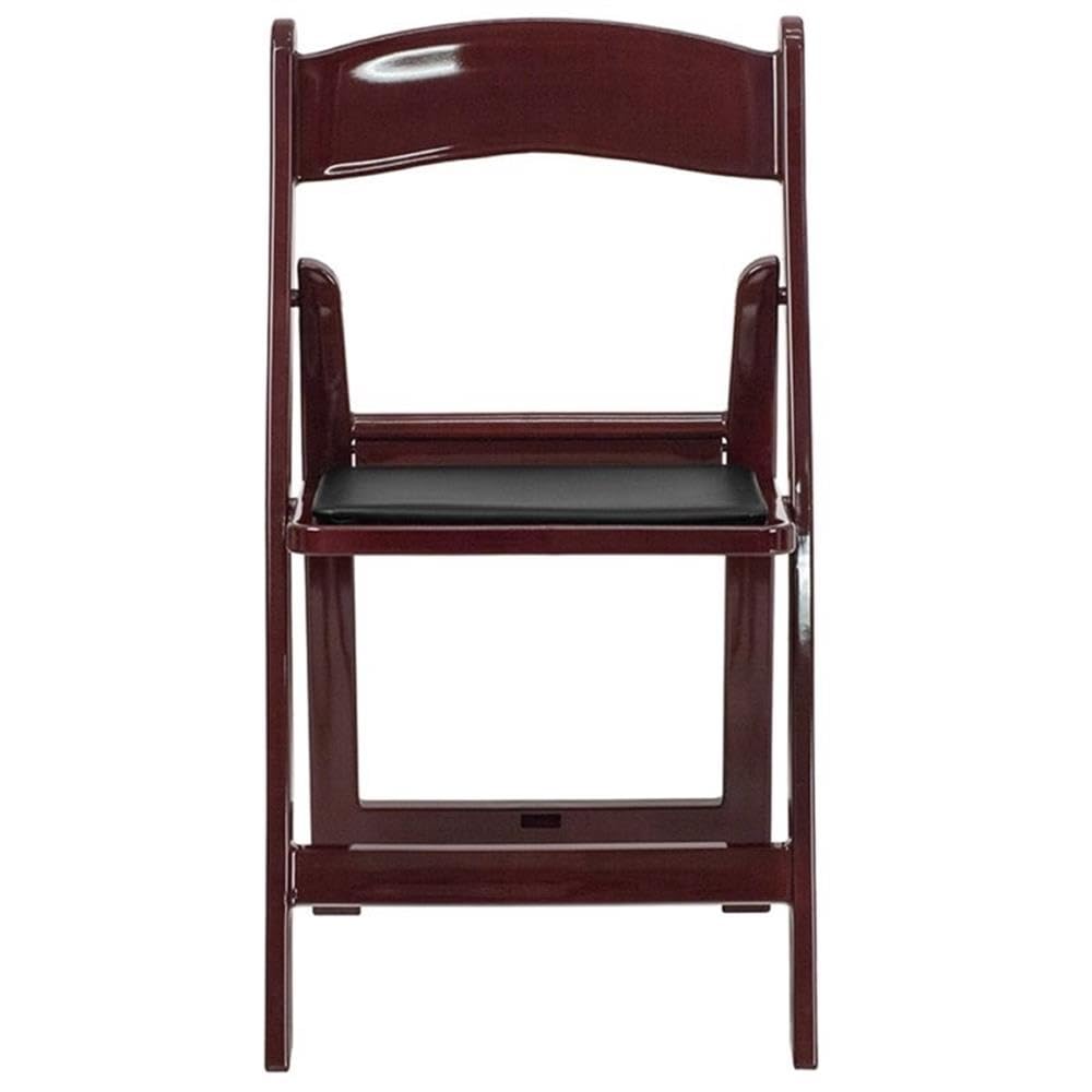 Flash Furniture Hercules Series Folding Chair - Red Mahogany Resin – 2 Pack 800Lb Weight Capacity Comfortable Event Chair - Light Weight Folding Chair
