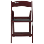 Flash Furniture Hercules Series Folding Chair - Red Mahogany Resin – 2 Pack 800Lb Weight Capacity Comfortable Event Chair - Light Weight Folding Chair