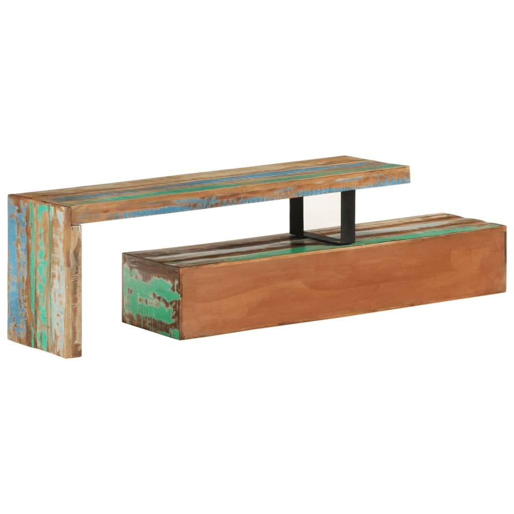 vidaXL TV Stand - Solid Reclaimed Wood/Retro Design/Spacious Storage/Brown / 44.1" x 11.8" x 15.7"