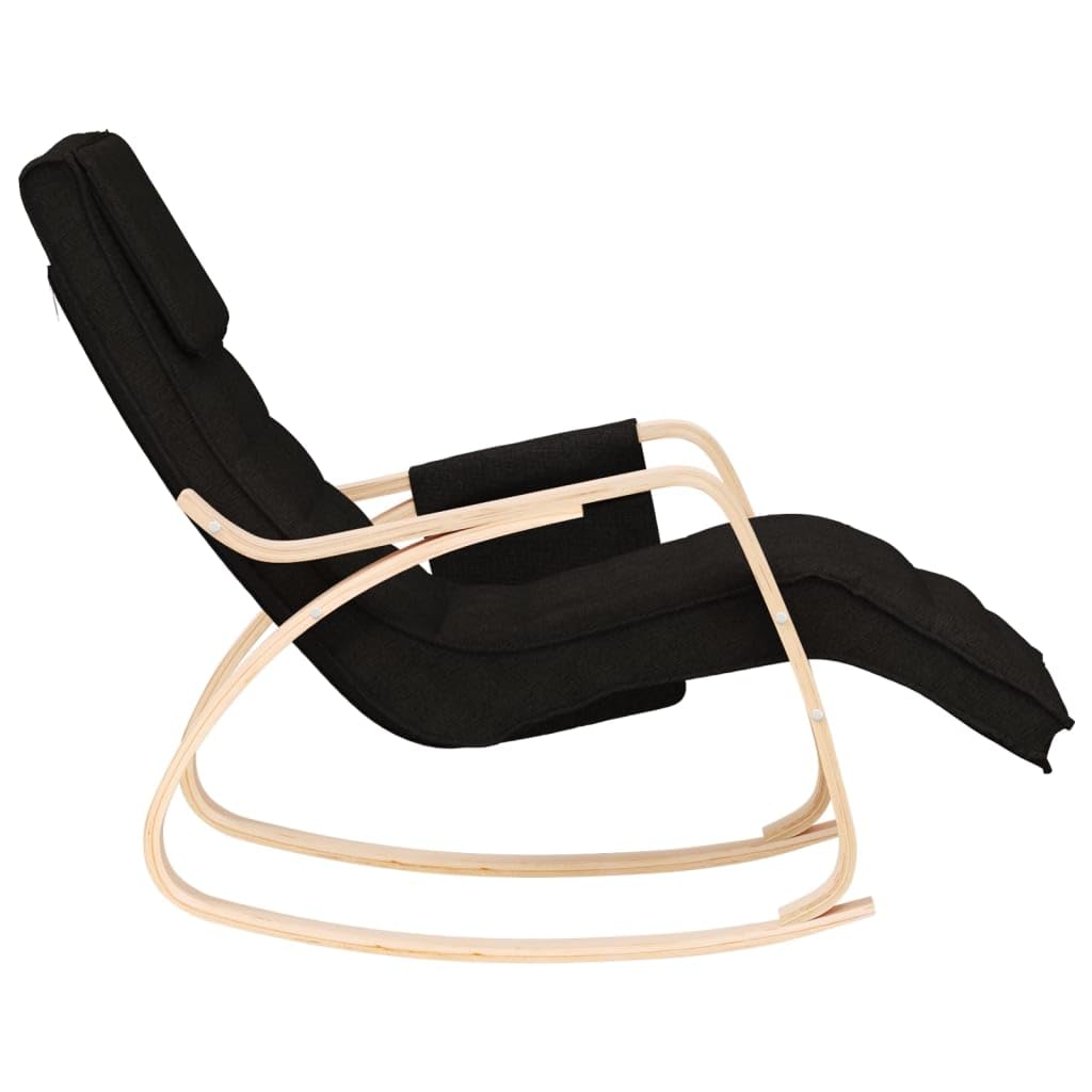 vidaXL Modern Style Rocking Chair with Gentle Rocking Function, Superior Comfort Seat, Breathable Black Fabric