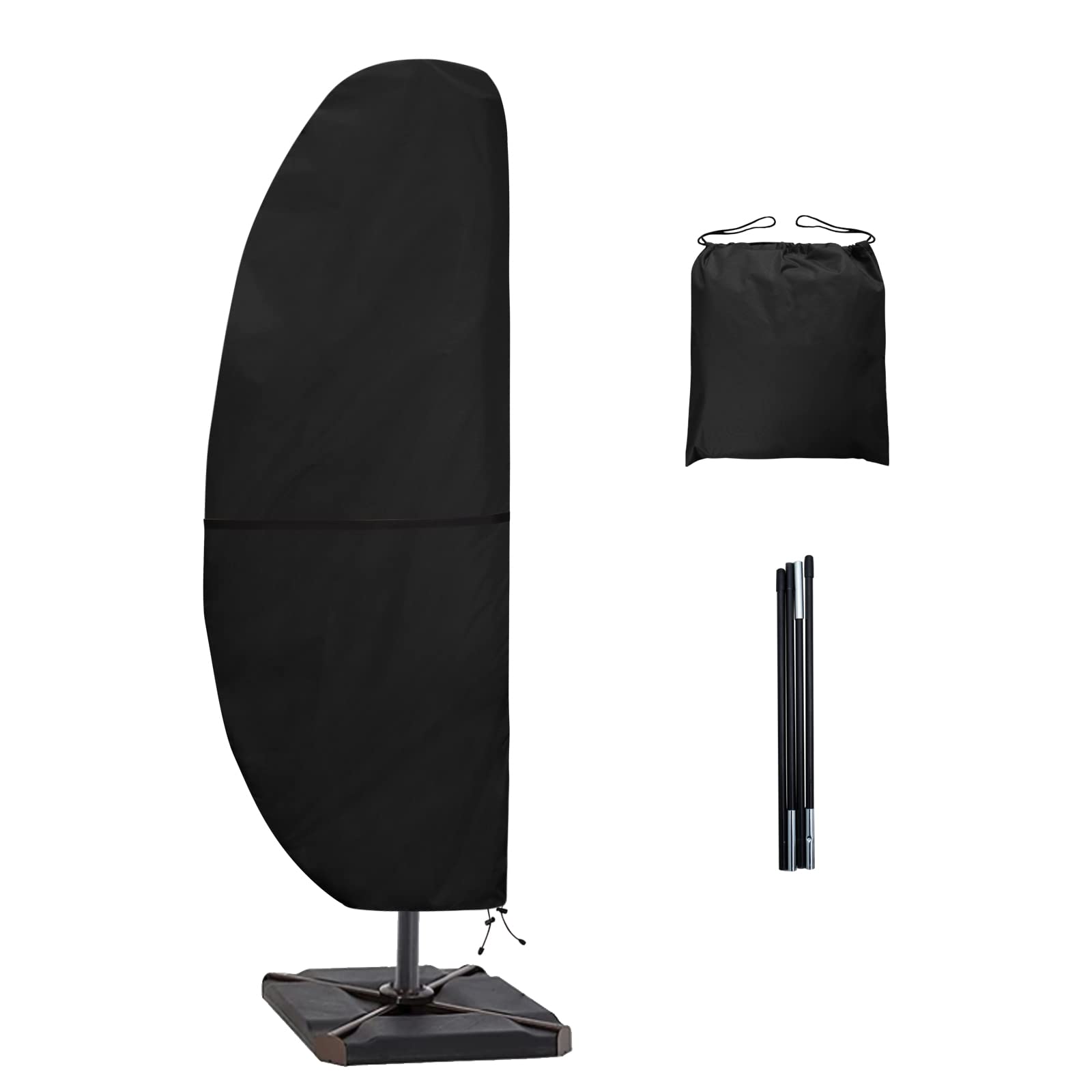 Easy-Going Patio Umbrella Cover Outdoor Offset Umbrella Cover Waterproof Cantilever Parasol Cover For 7.5Ft To 11.5Ft Banana Fra