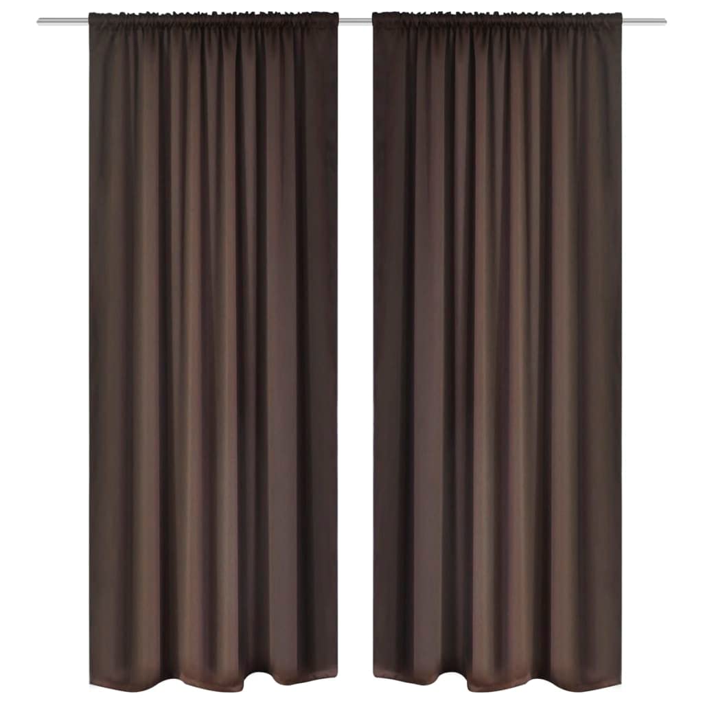 2 pcs Brown Slot-Headed Blackout Curtains 53&quot; x 96&quot;