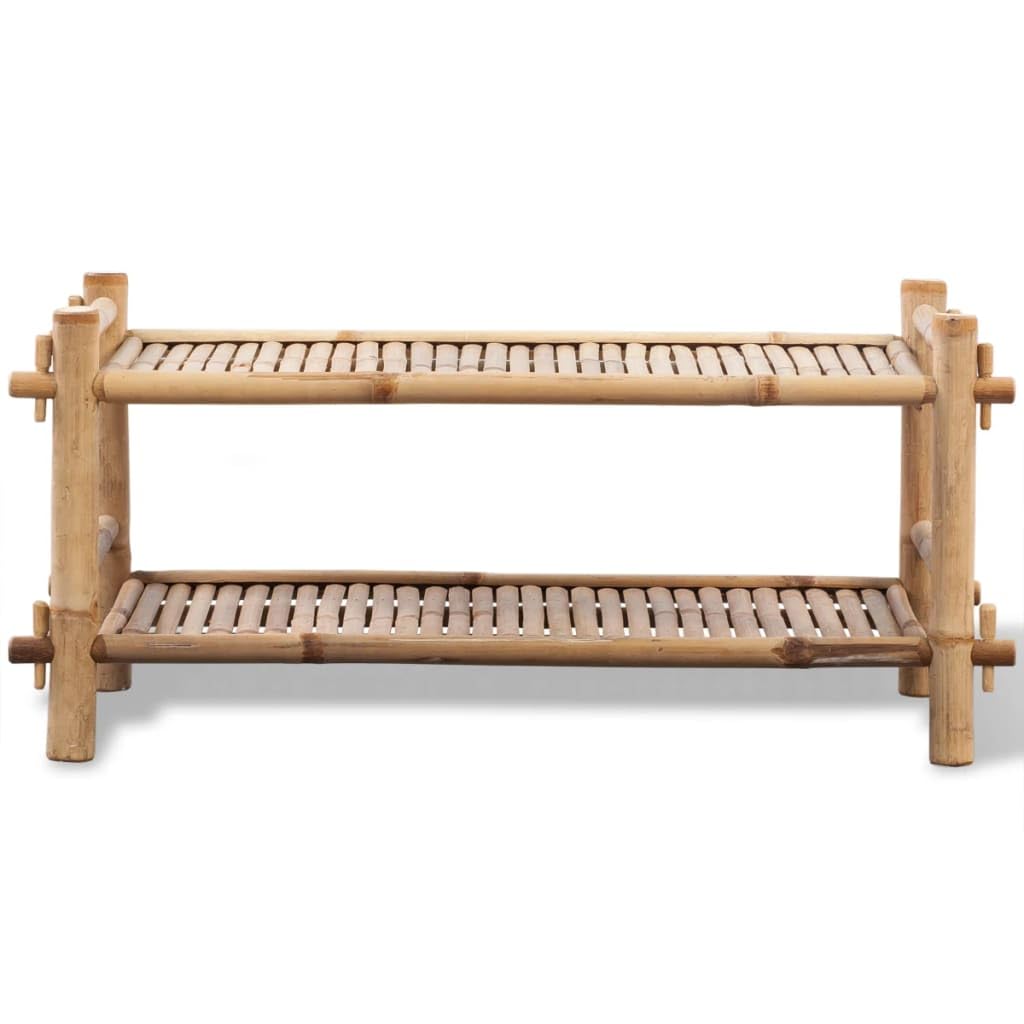 Vidaxl Bamboo Shoe Rack 2 Tiers - Thumbnail 5