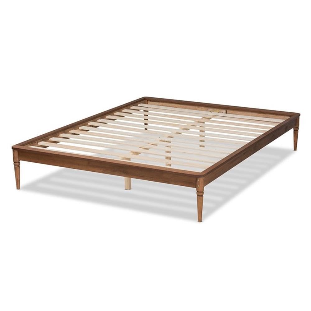 Baxton Studio Tallis Classic and Traditional Walnut Brown Finished Wood King Size Bed Frame