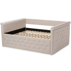 Baxton Studio Amaya Modern and Contemporary Light Beige Fabric Upholstered Queen Size Daybed