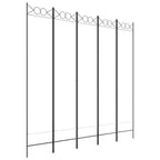 5 Panel Room Divider Privacy Screen For Room Separation White Fabric Vidaxl