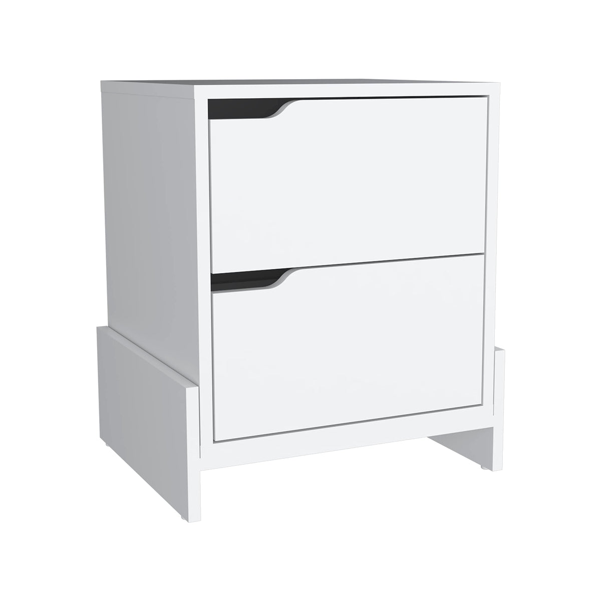 Haines Nightstand With 2-Drawers, End Table With Sturdy Base, White