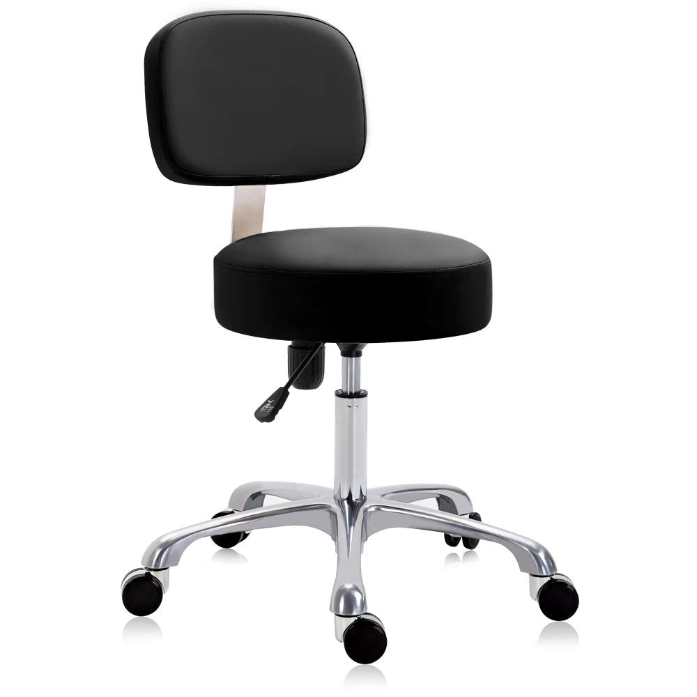 DR.LOMILOMI Extra-Wide Seat Rolling Swivel Clinic Medical Salon Stool Chair with Memory Foam 502
