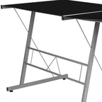 Flash Furniture Ginny L-Shaped Desk 83.5" Computer Corner Desk, Gaming Corner Desk, Home Office Corner Desk, Gaming Desk, Space Saving, Easy To Assemble, Black