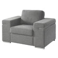 Gianna Light Gray Woven Fabric Arm Chair